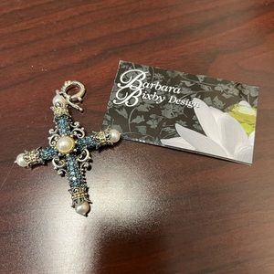 Barbara Bixby stunning blue topaz cross